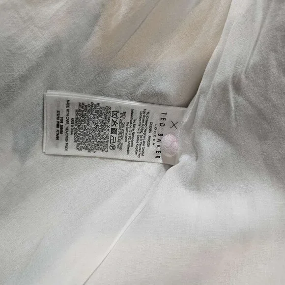 NEW Ted Baker London Rita Floral Belted Mini Dress In White Size 4, US 10 #1533 - Picture 9 of 9